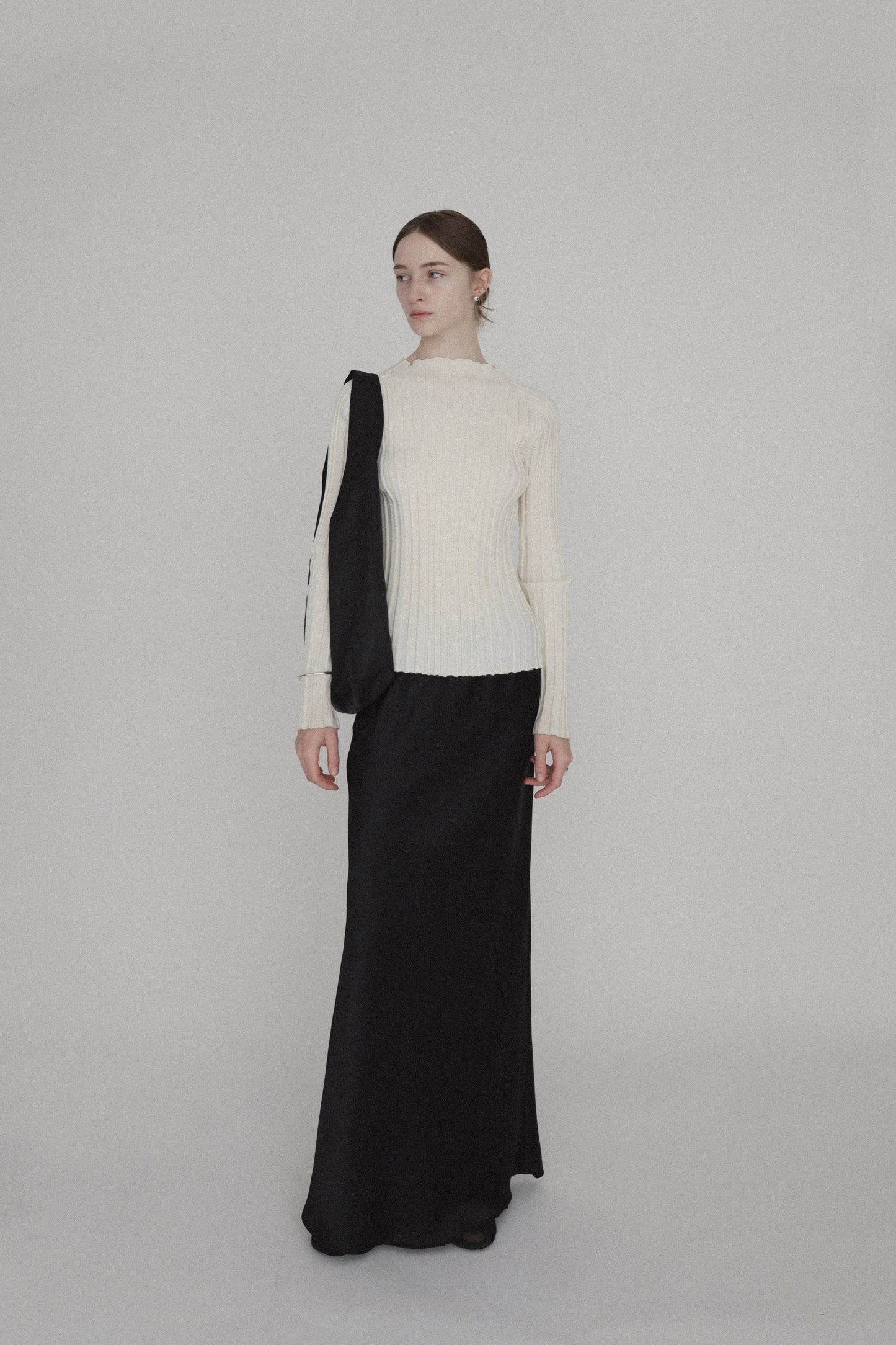 satin long skirt