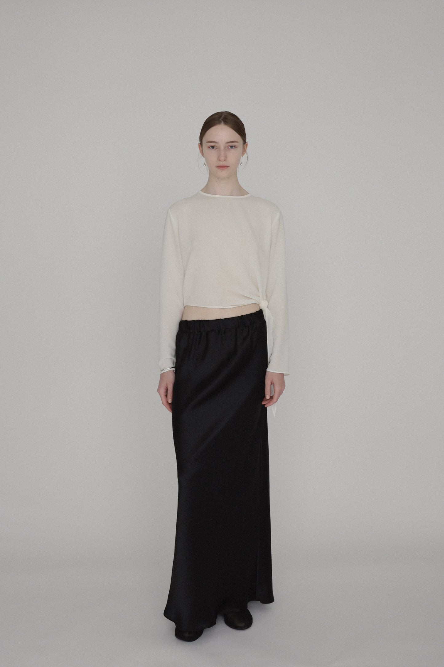 satin long skirt