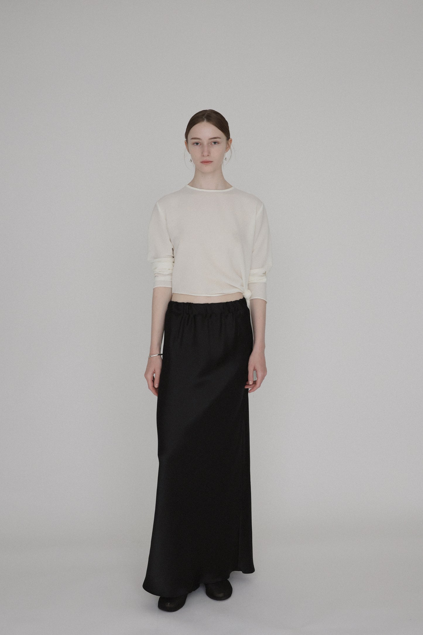 satin long skirt