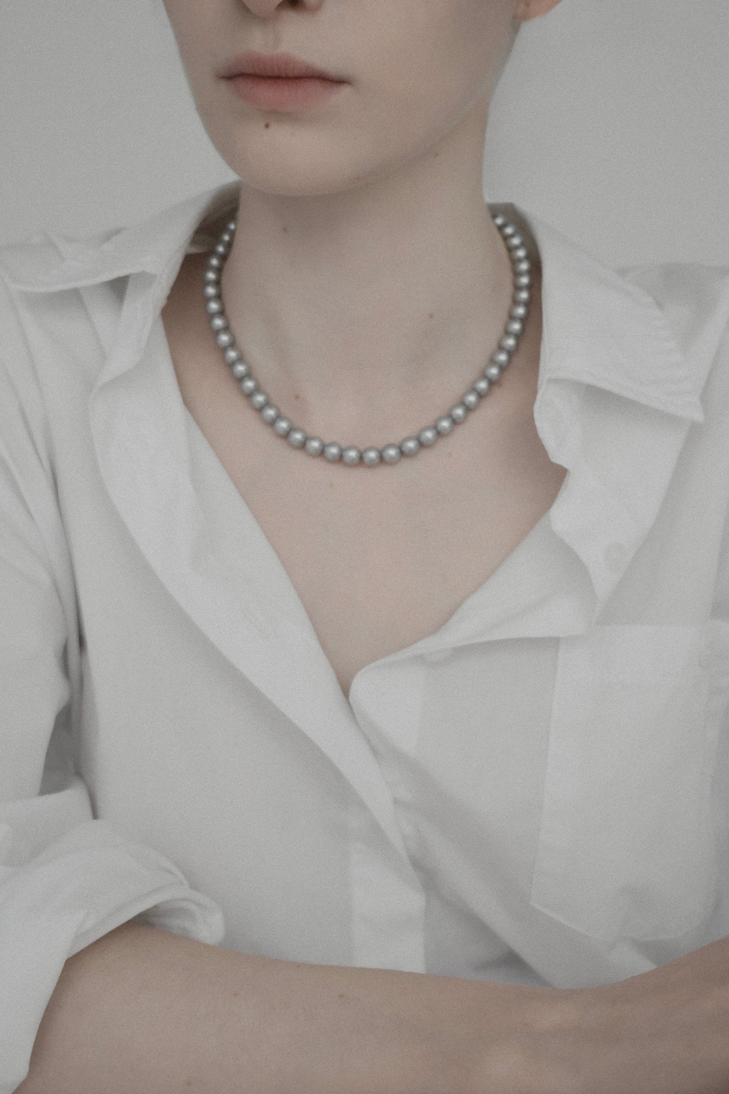 grey pearl necklace