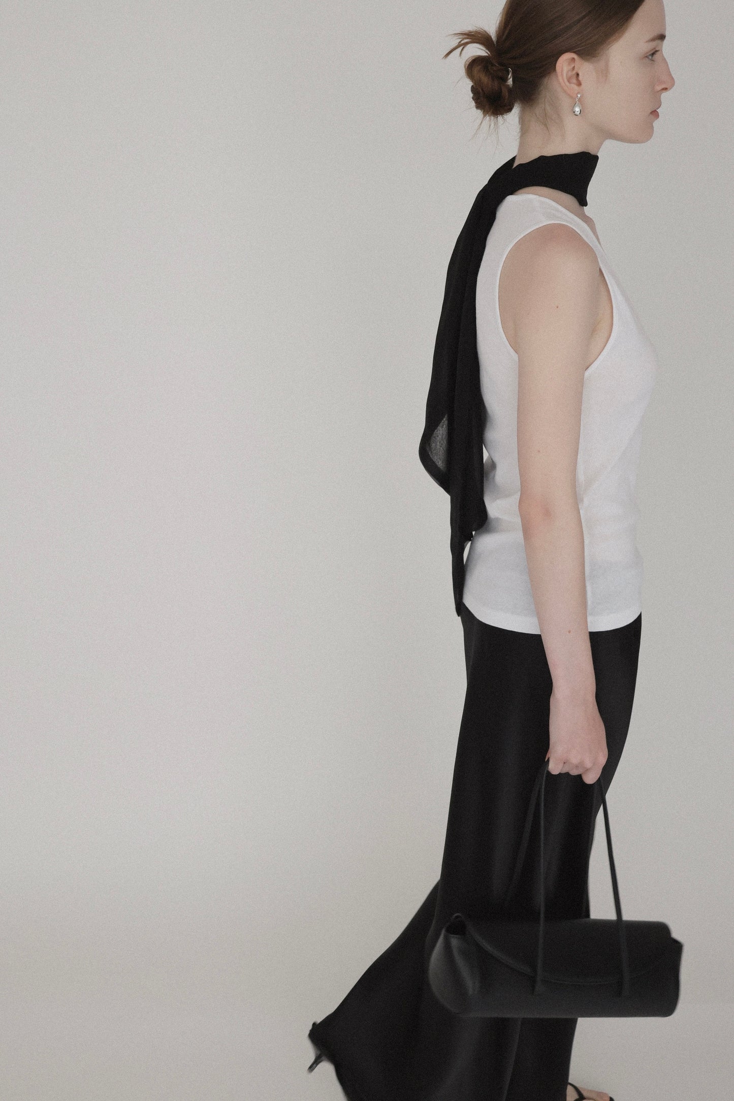 satin long skirt