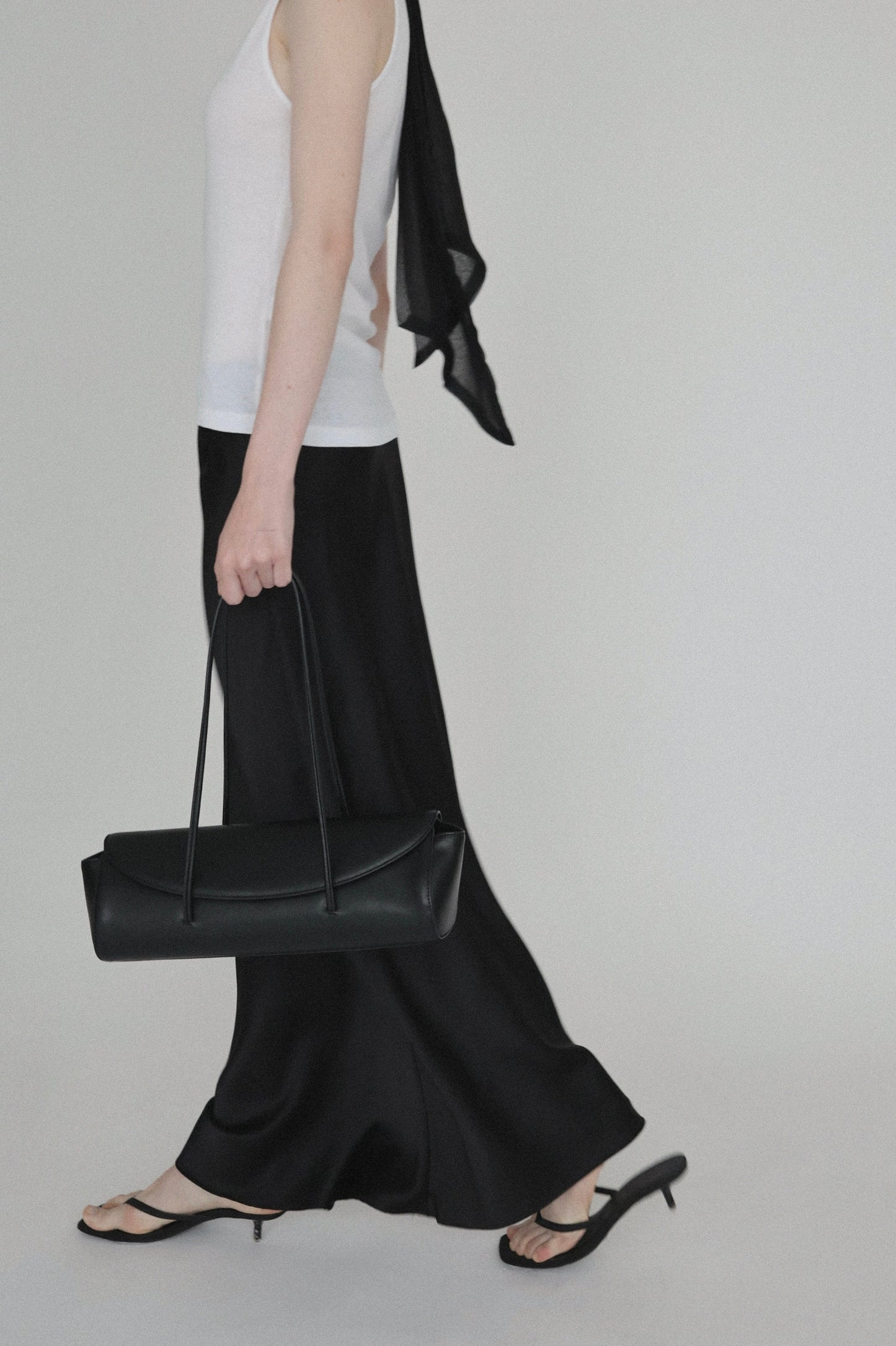 satin long skirt