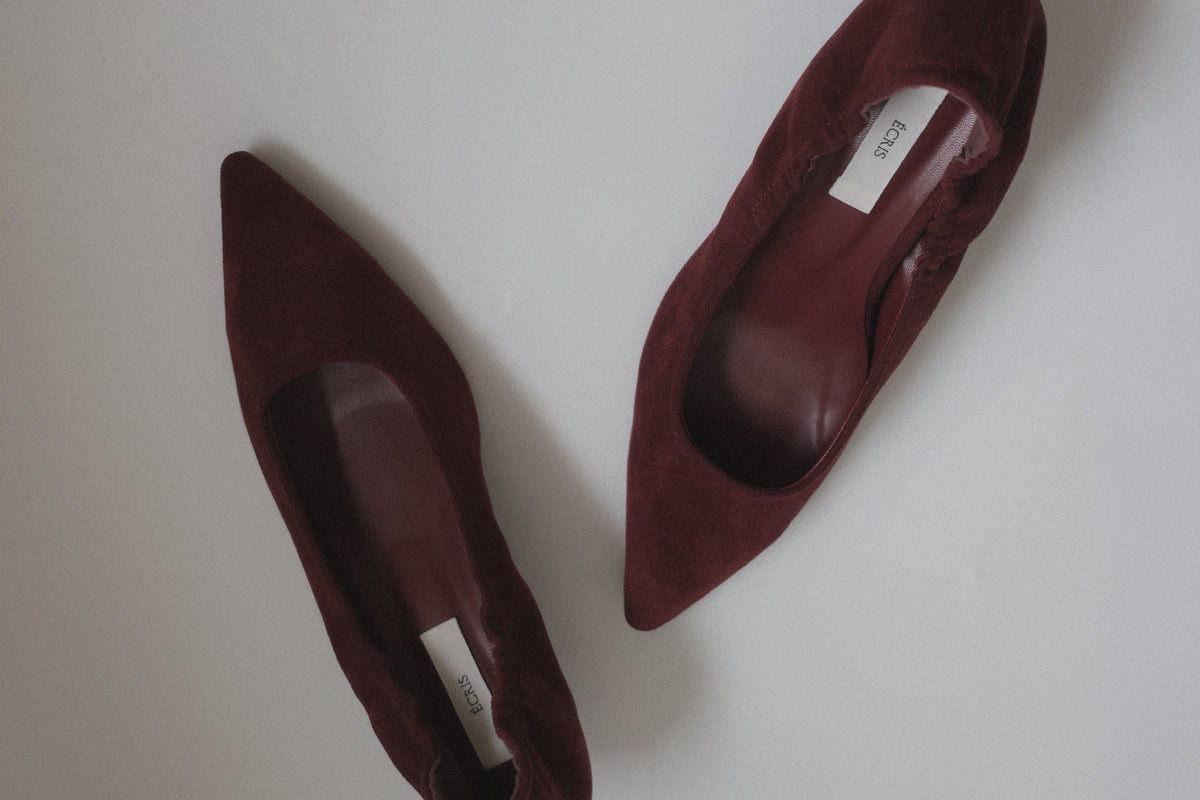 suède banding heel