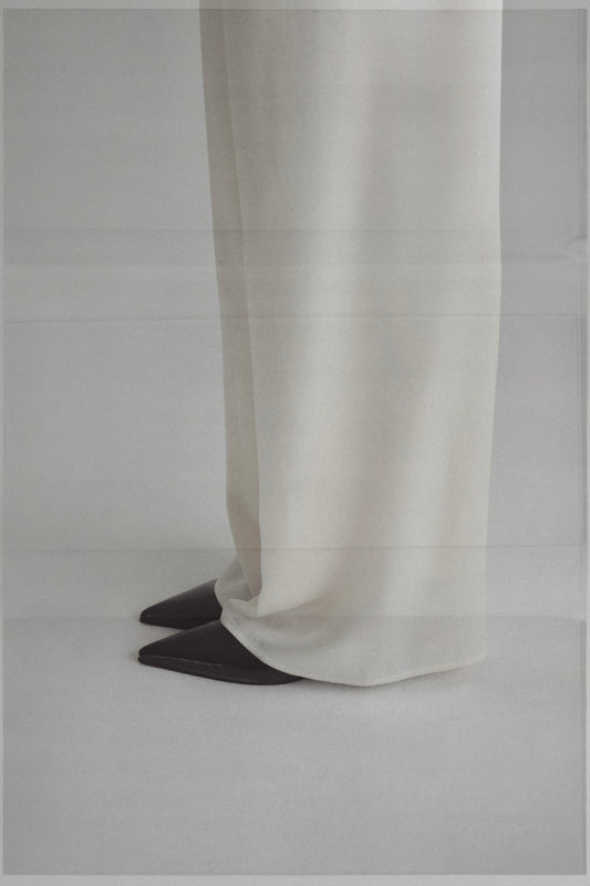 satin semi wide pants