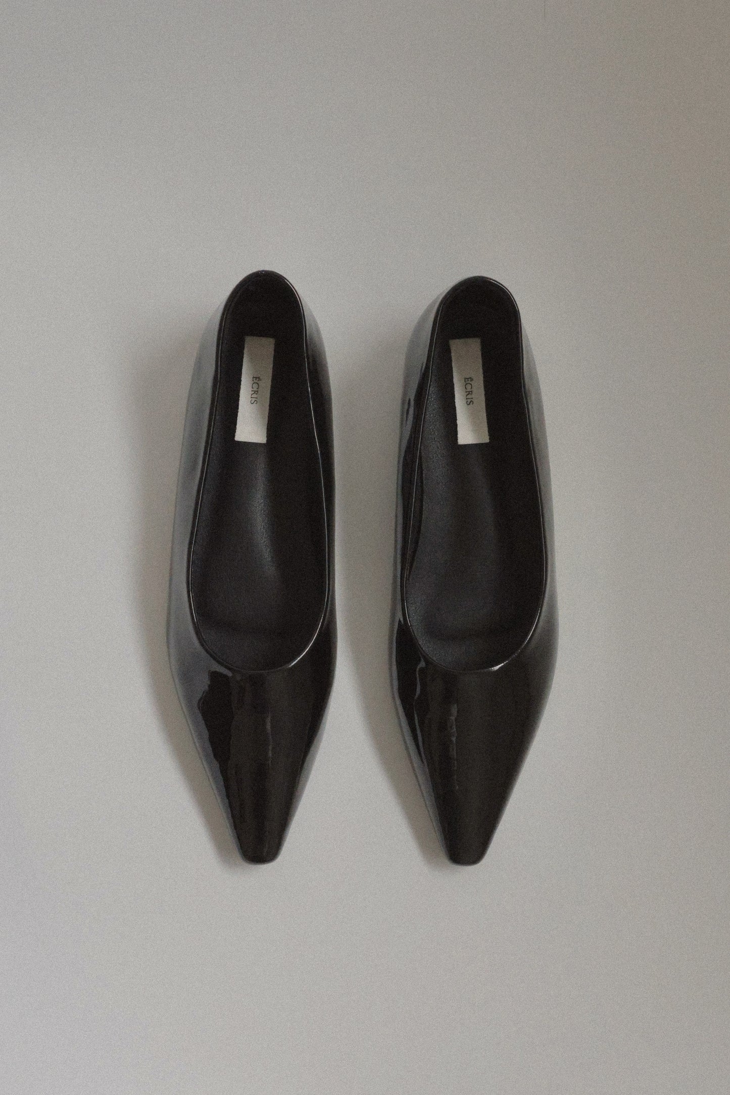 pointed toe flat ( enamel )