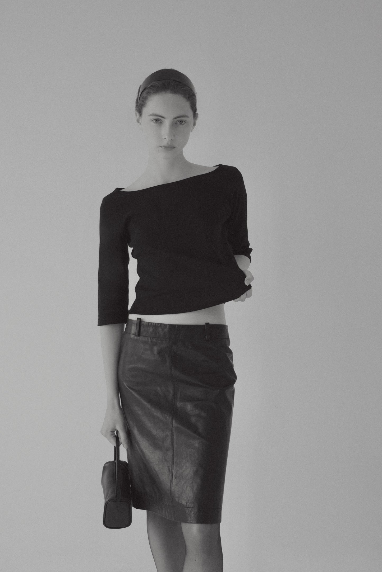 minimal boat neck tee
