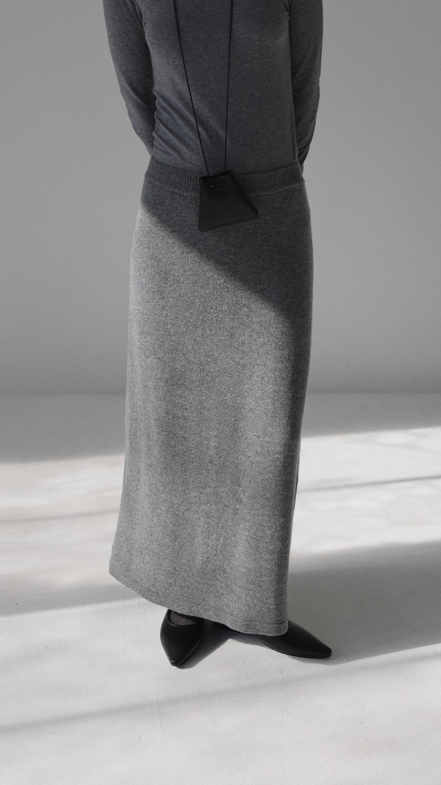 cashmere knit long skirt