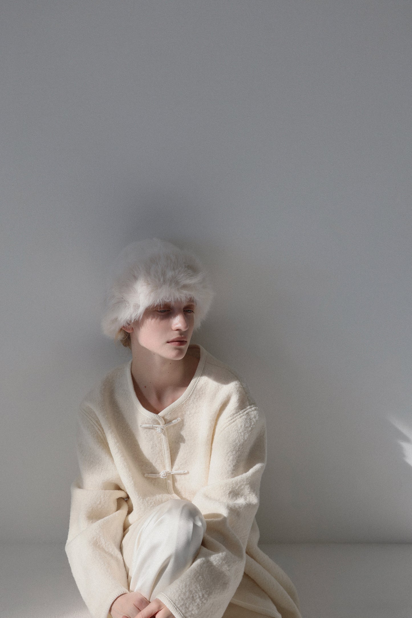 tie loop wool jacket