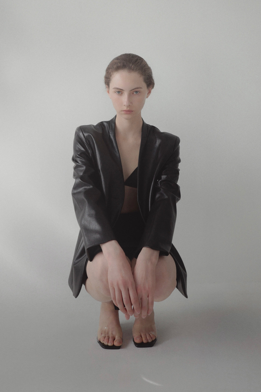 nocollar leather jacket