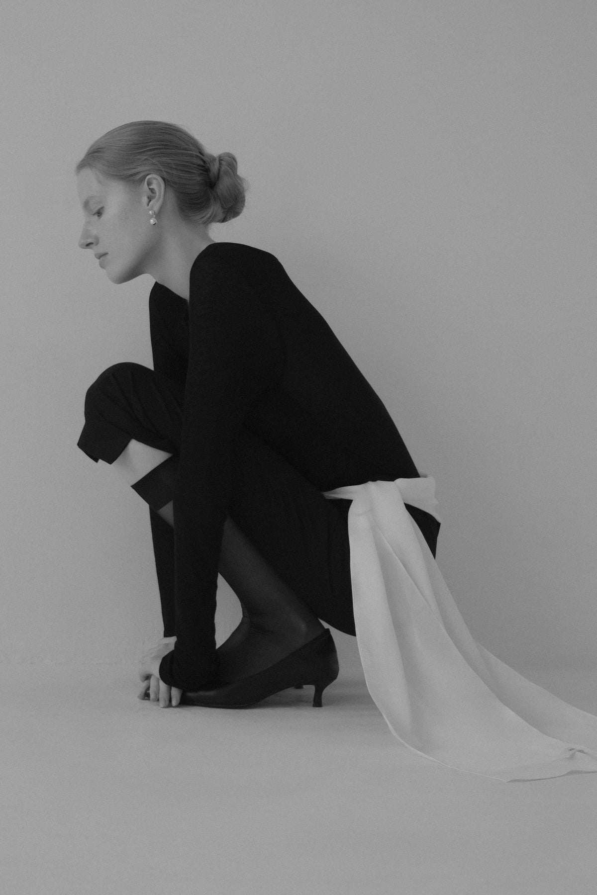 drapé satin scarf