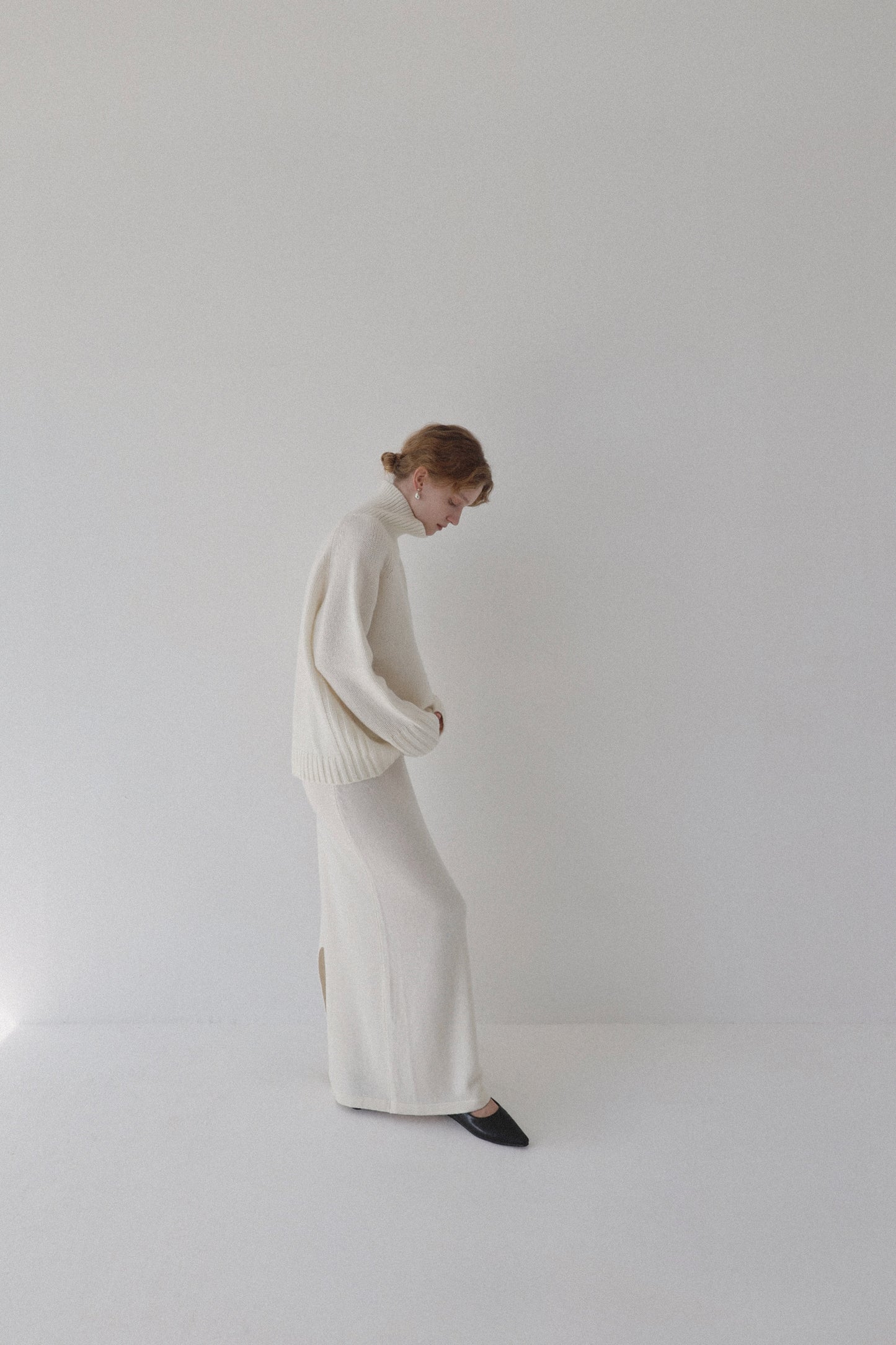 cashmere knit long skirt