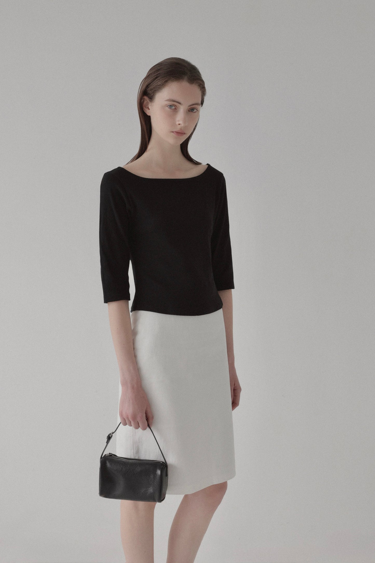 minimal boat neck tee