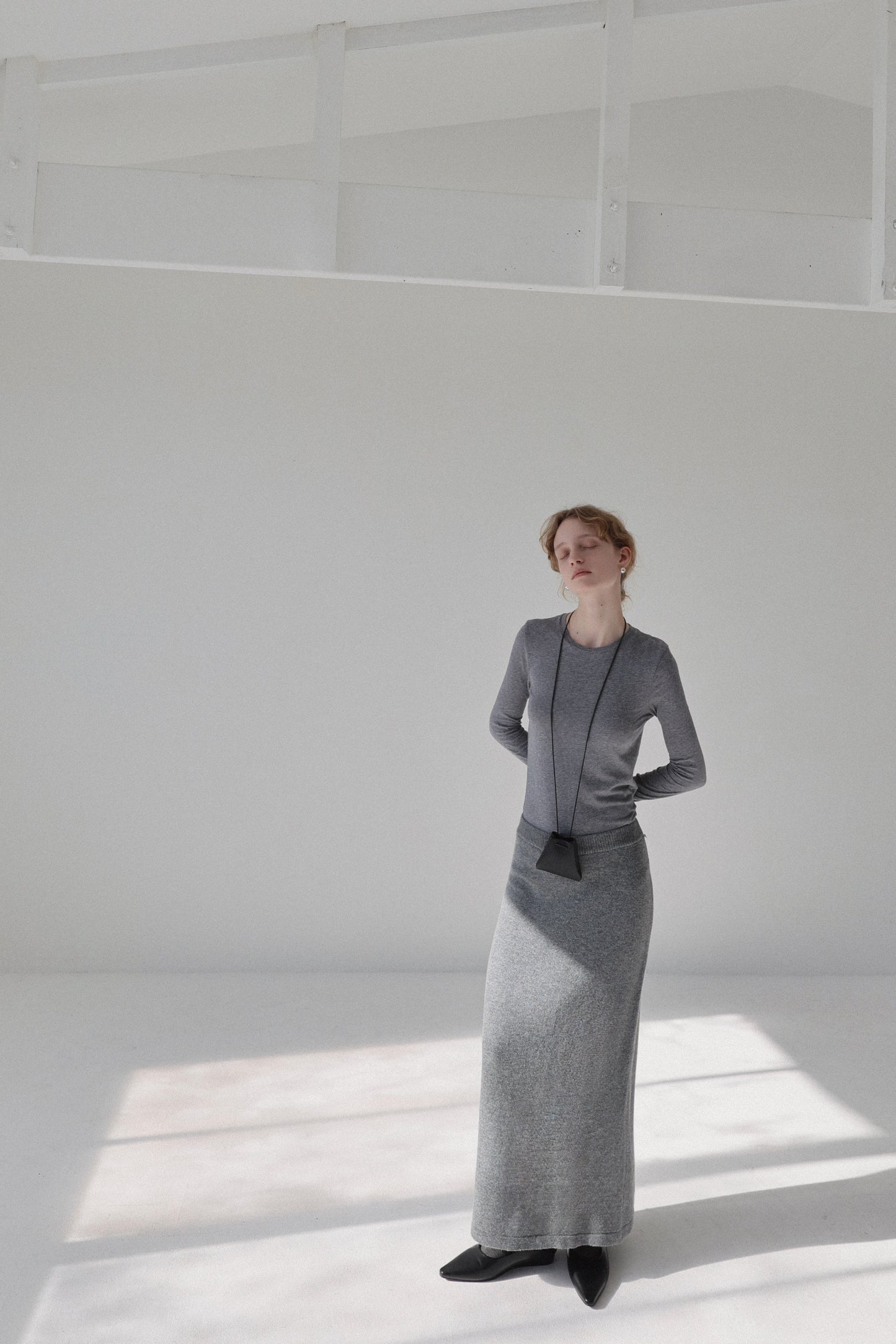 cashmere knit long skirt