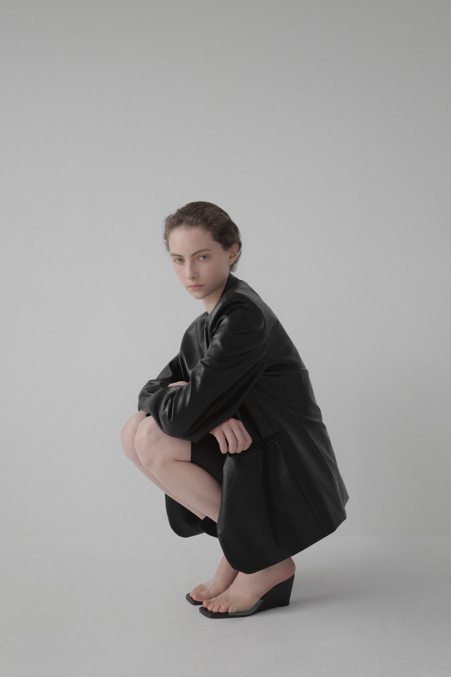 nocollar leather jacket