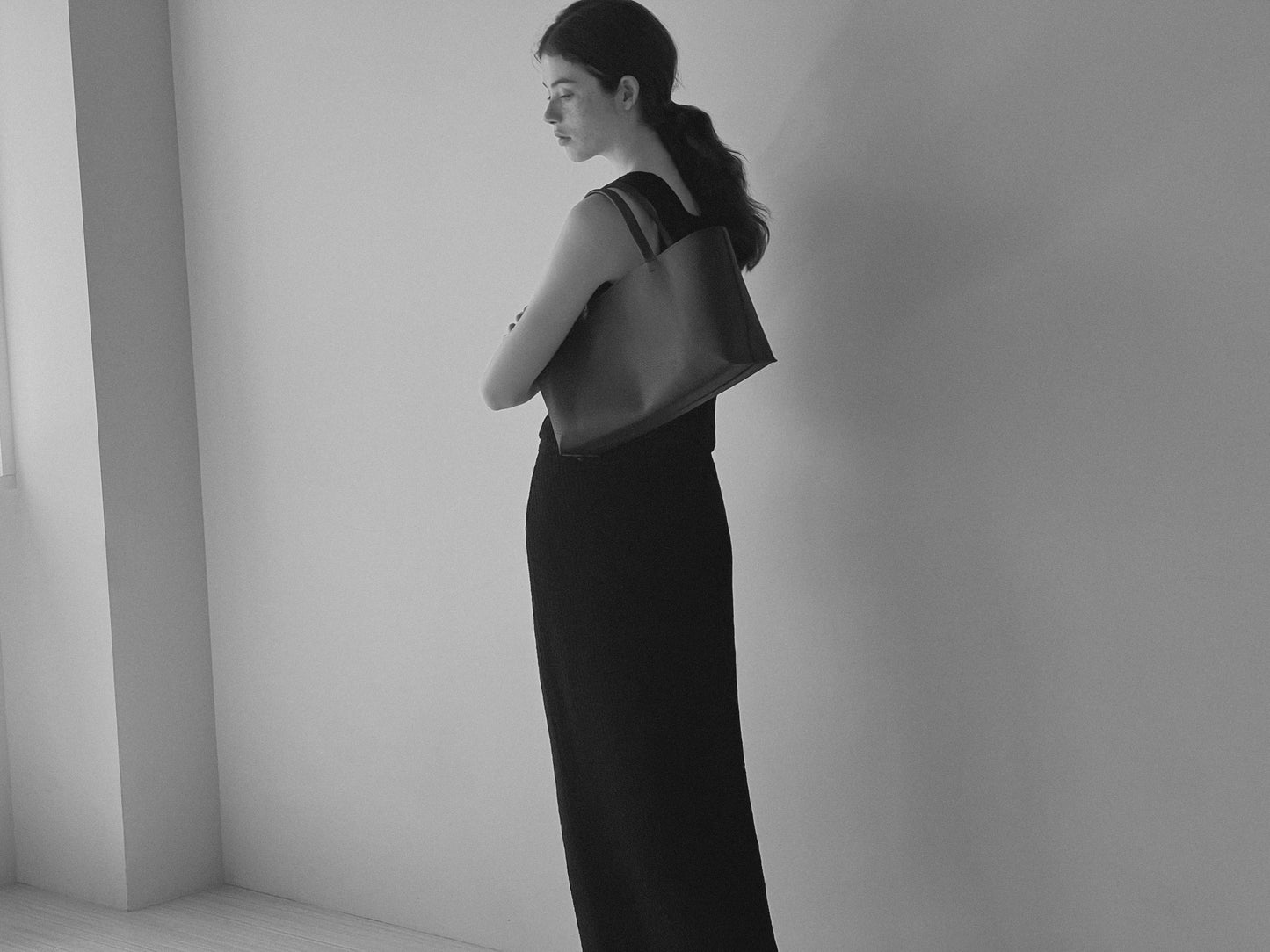 vegan leather oblong bag