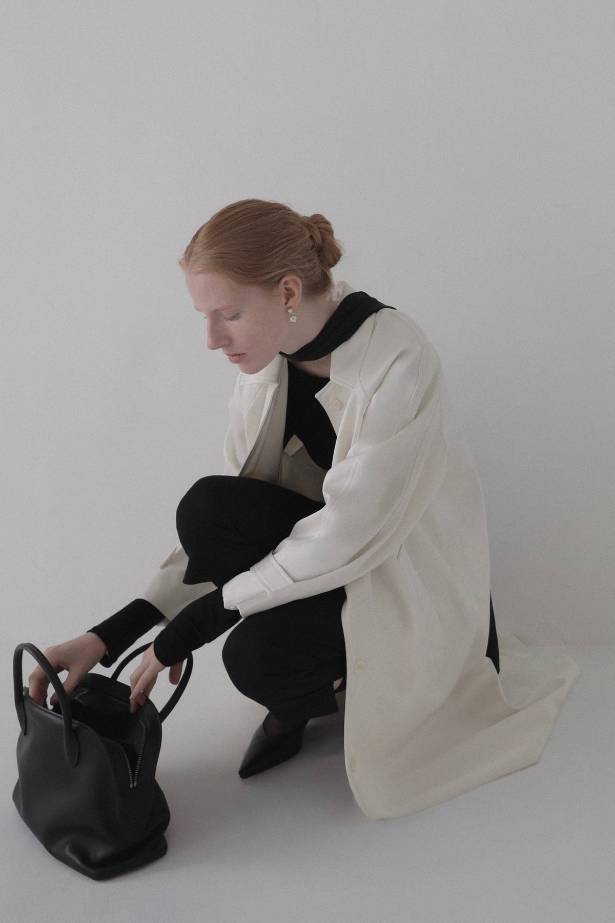 ivoire satin half coat