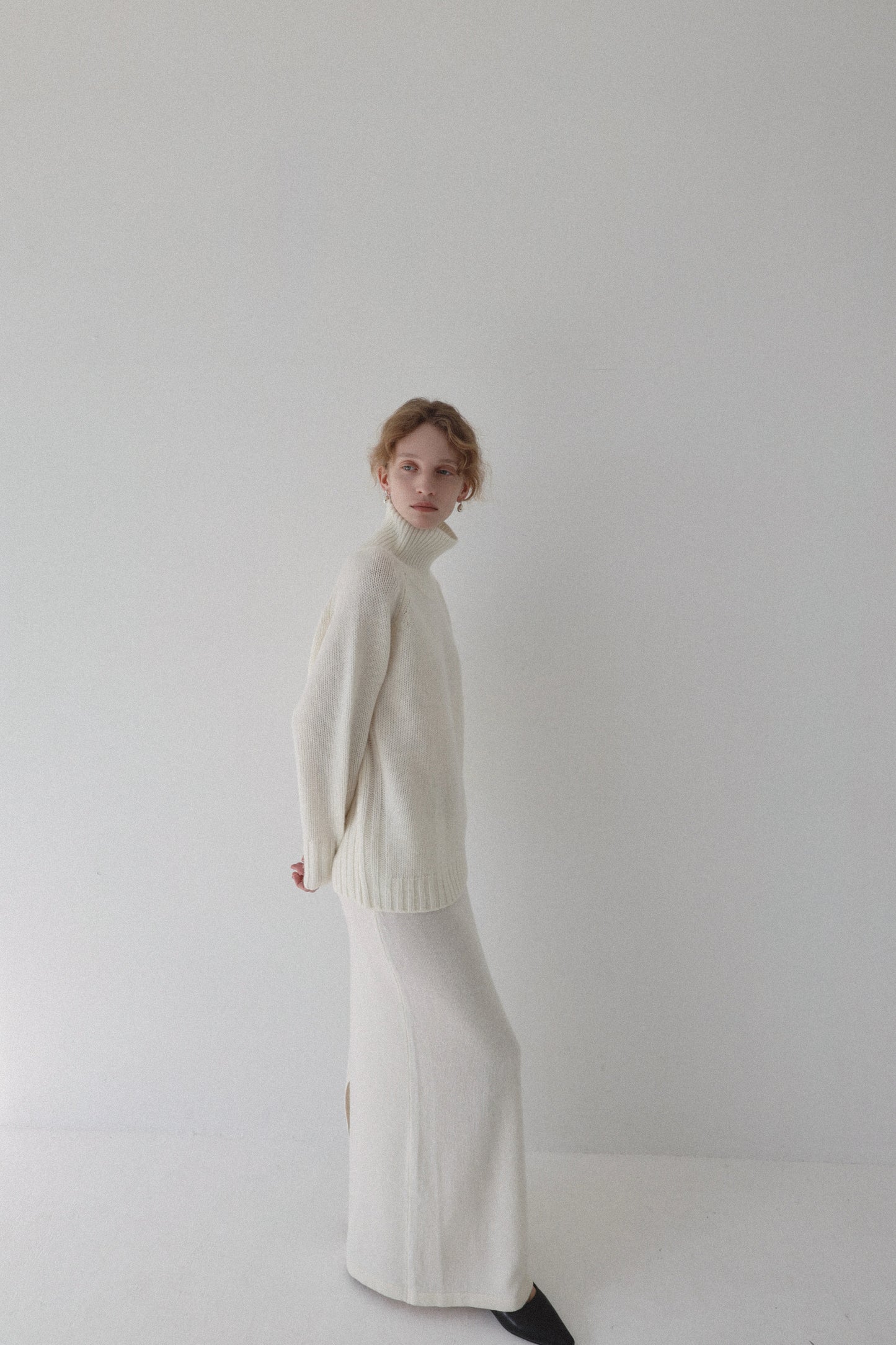 cashmere knit long skirt