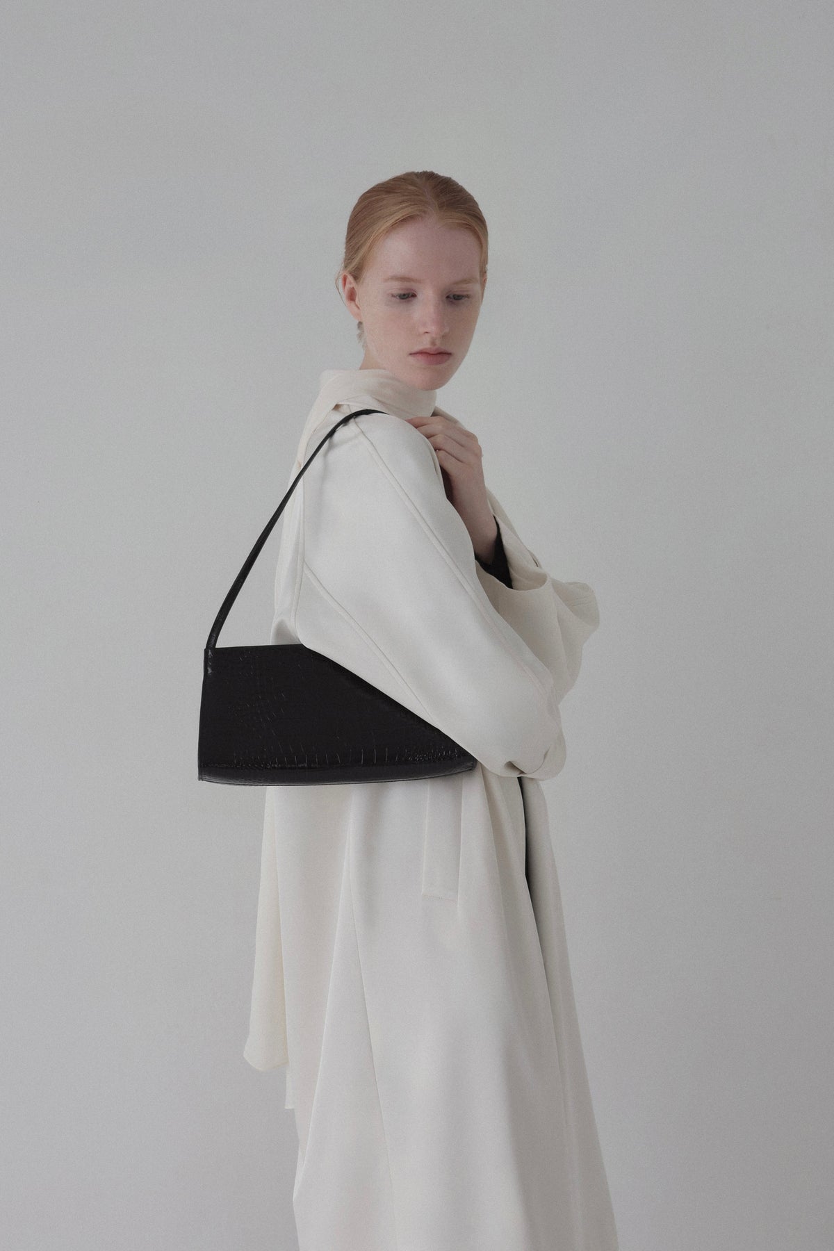 ivoire satin half coat