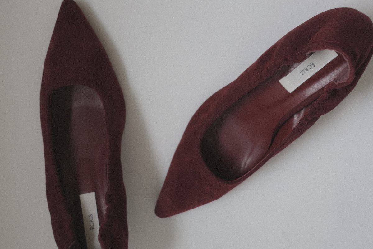 suède banding heel