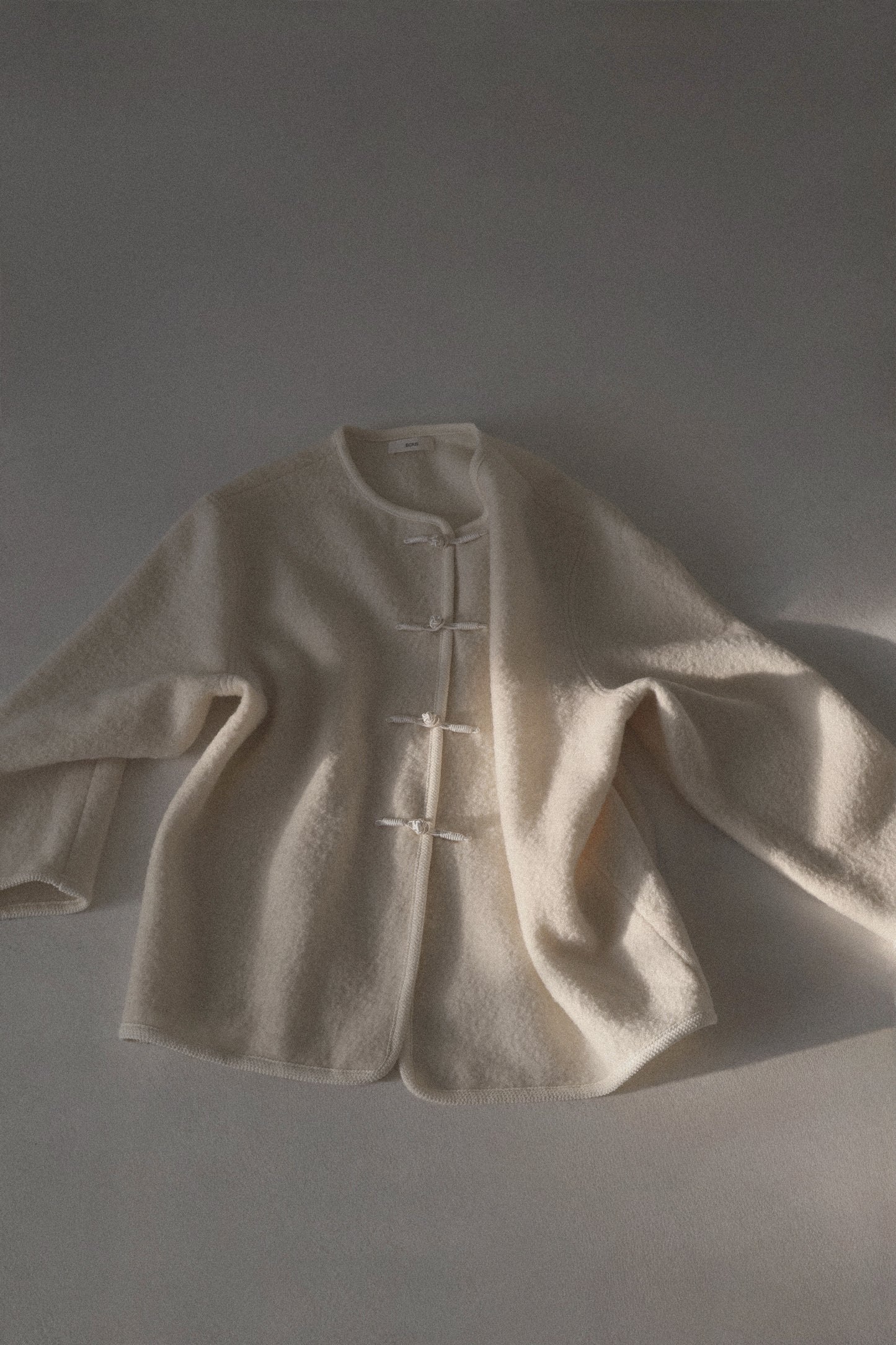 tie loop wool jacket