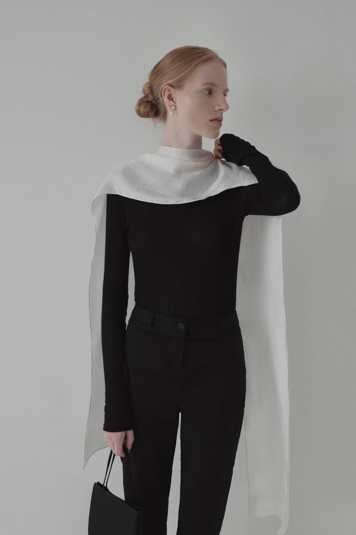 drapé satin scarf