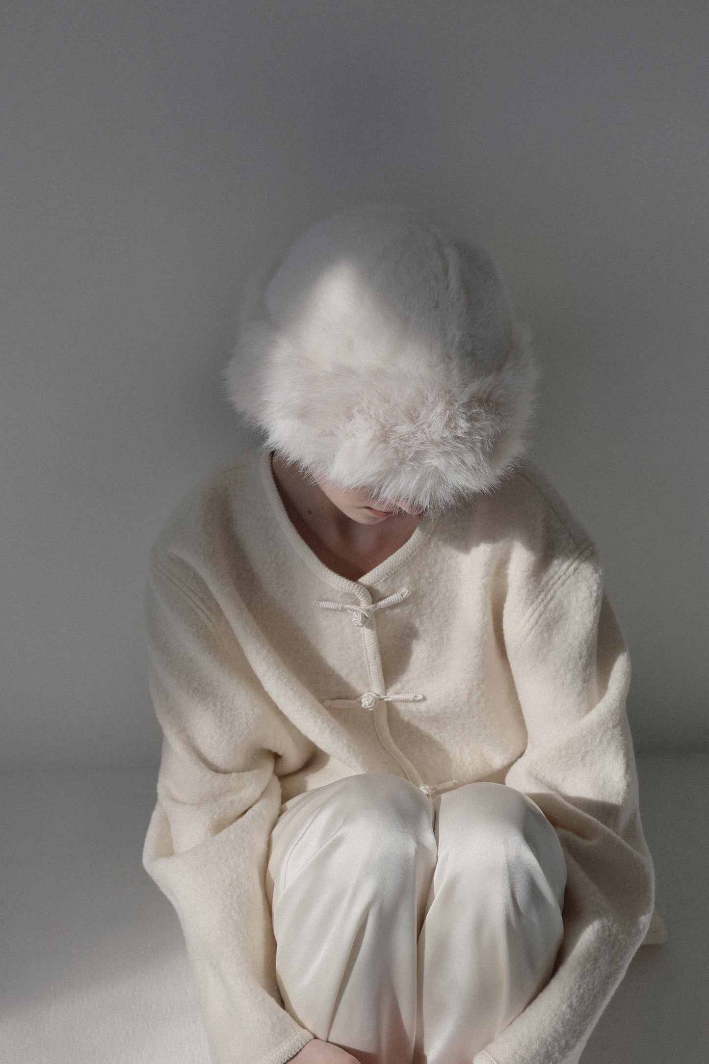 tie loop wool jacket