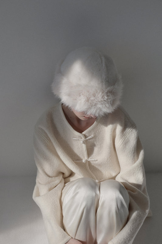 tie loop wool jacket