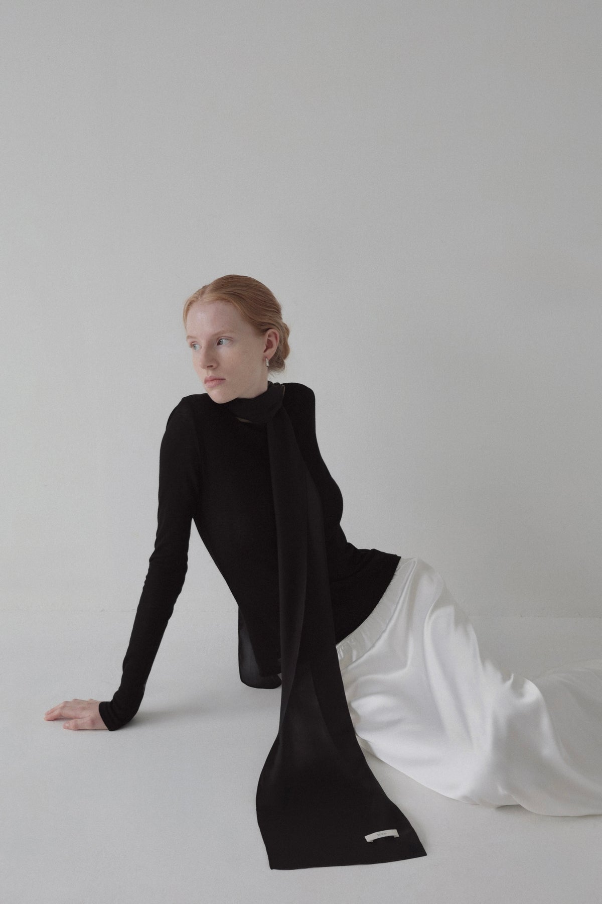 drapé satin scarf