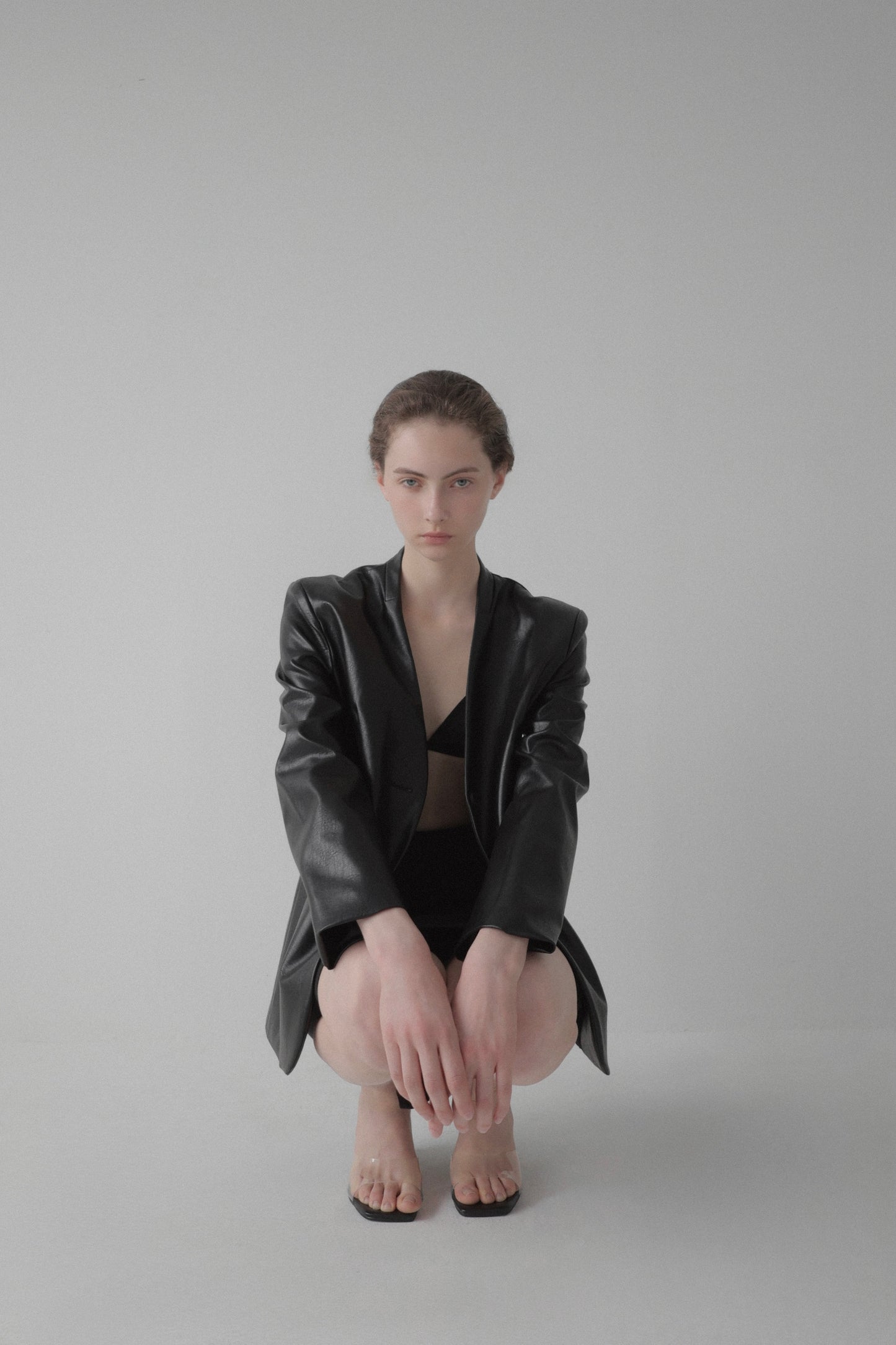 nocollar leather jacket