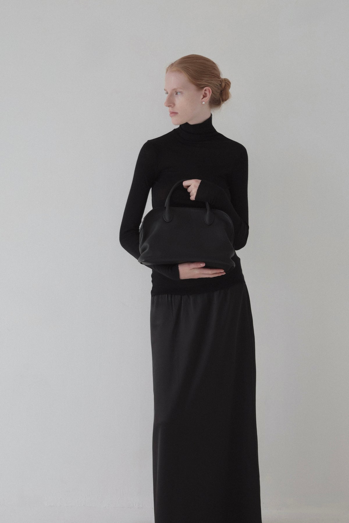 satin semi flare skirt