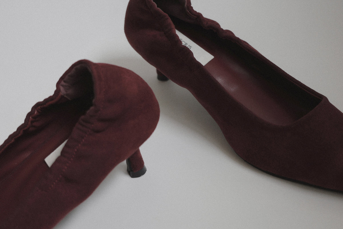 suède banding heel