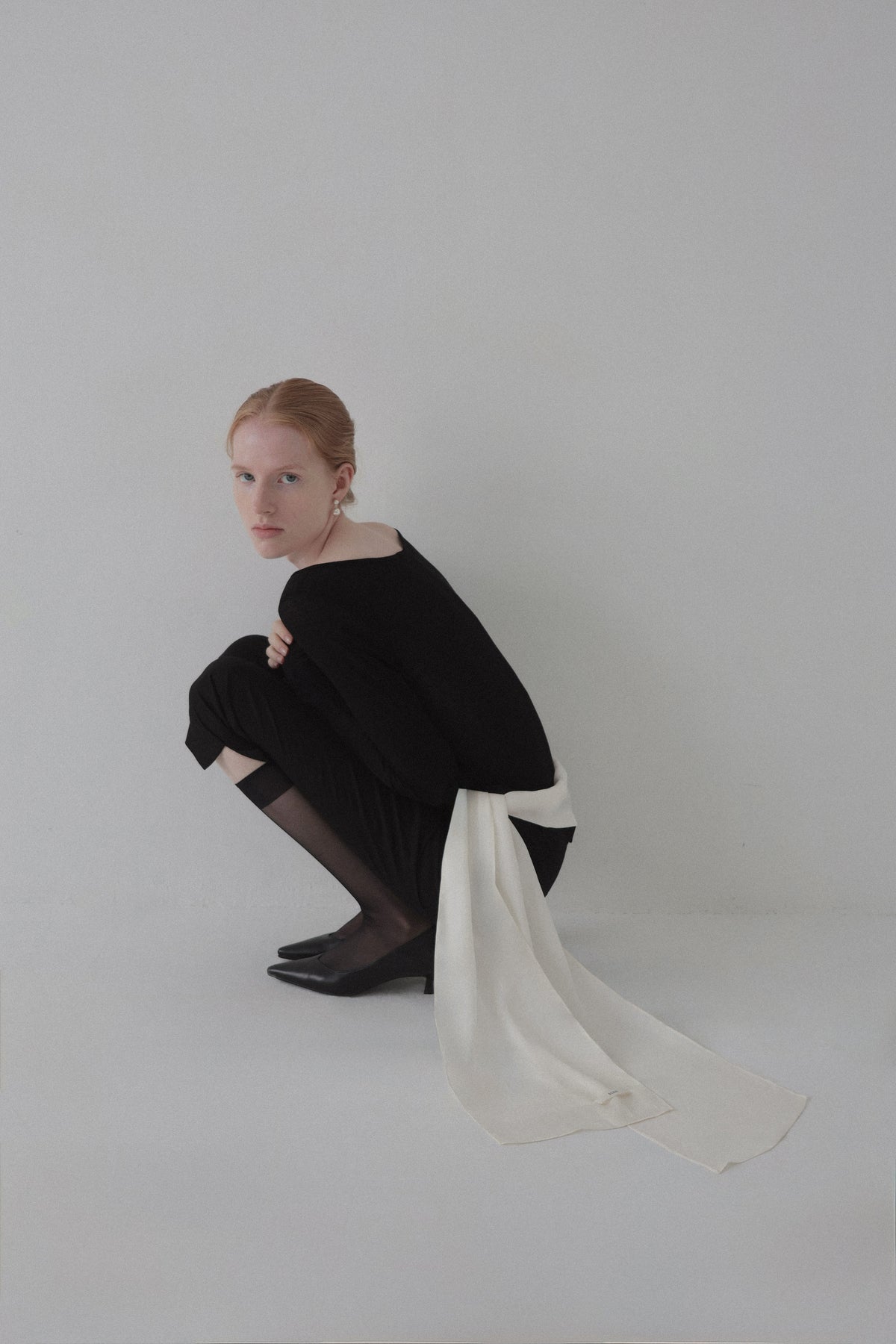 drapé satin scarf