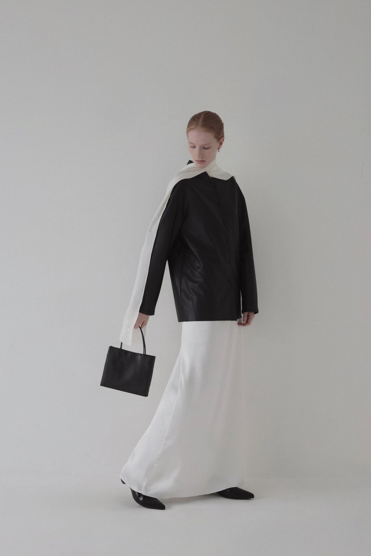 satin semi flare skirt
