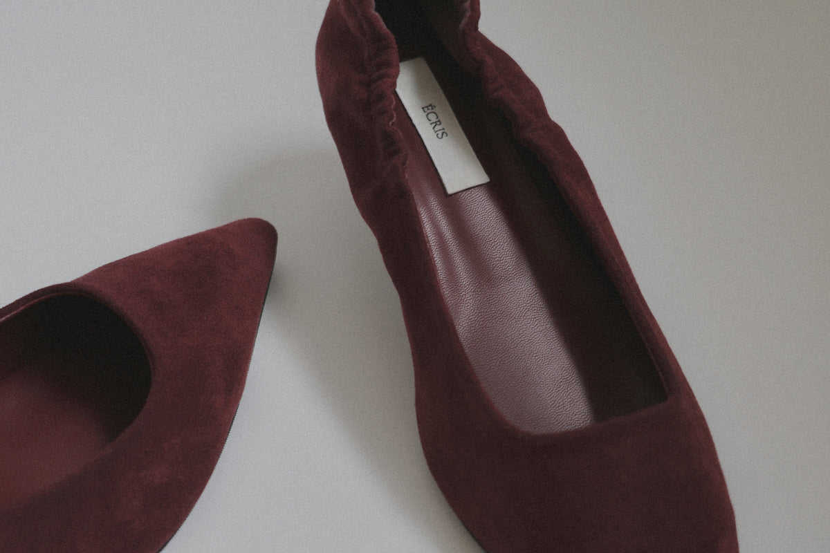 suède banding heel