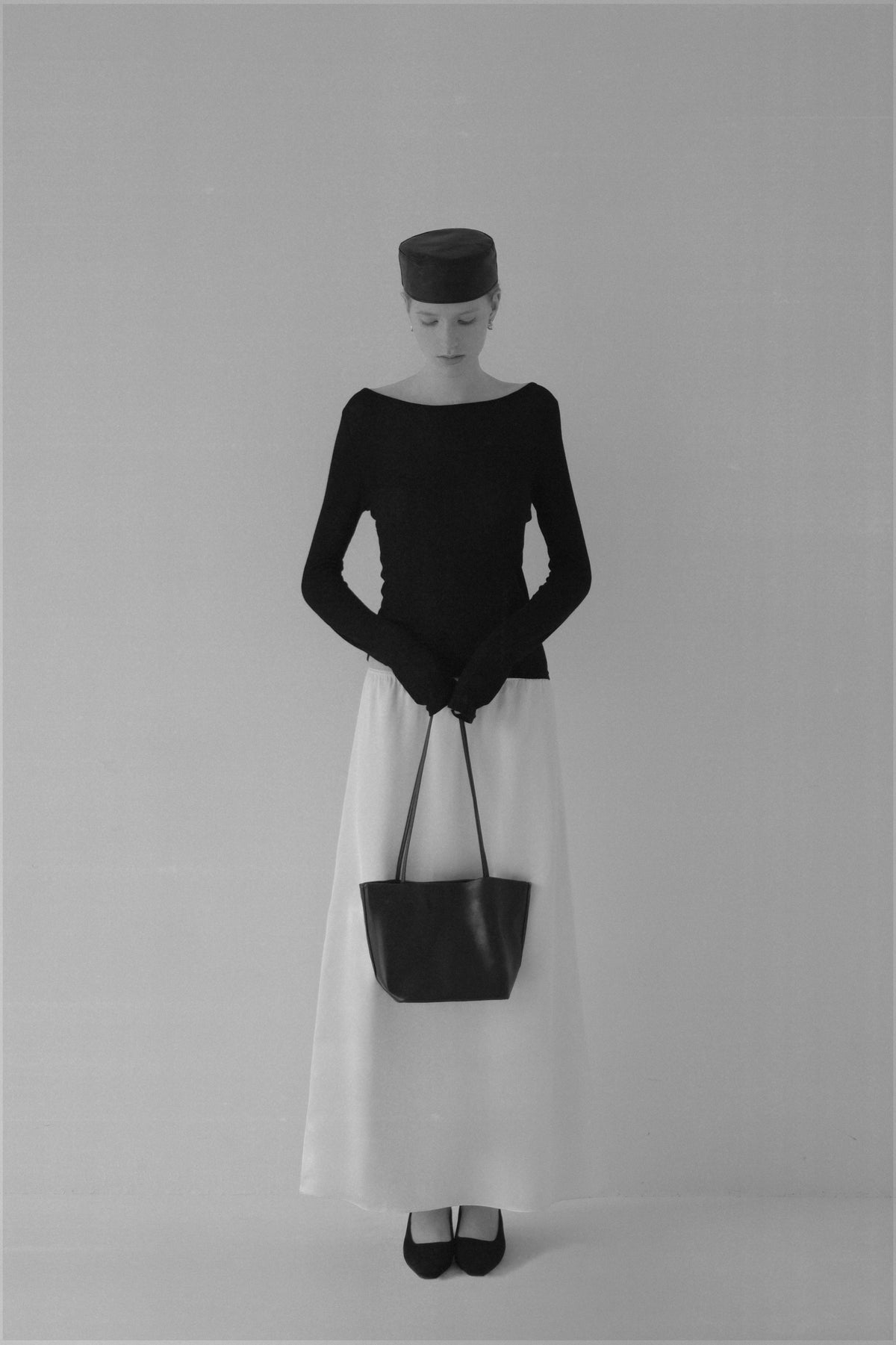 satin semi flare skirt