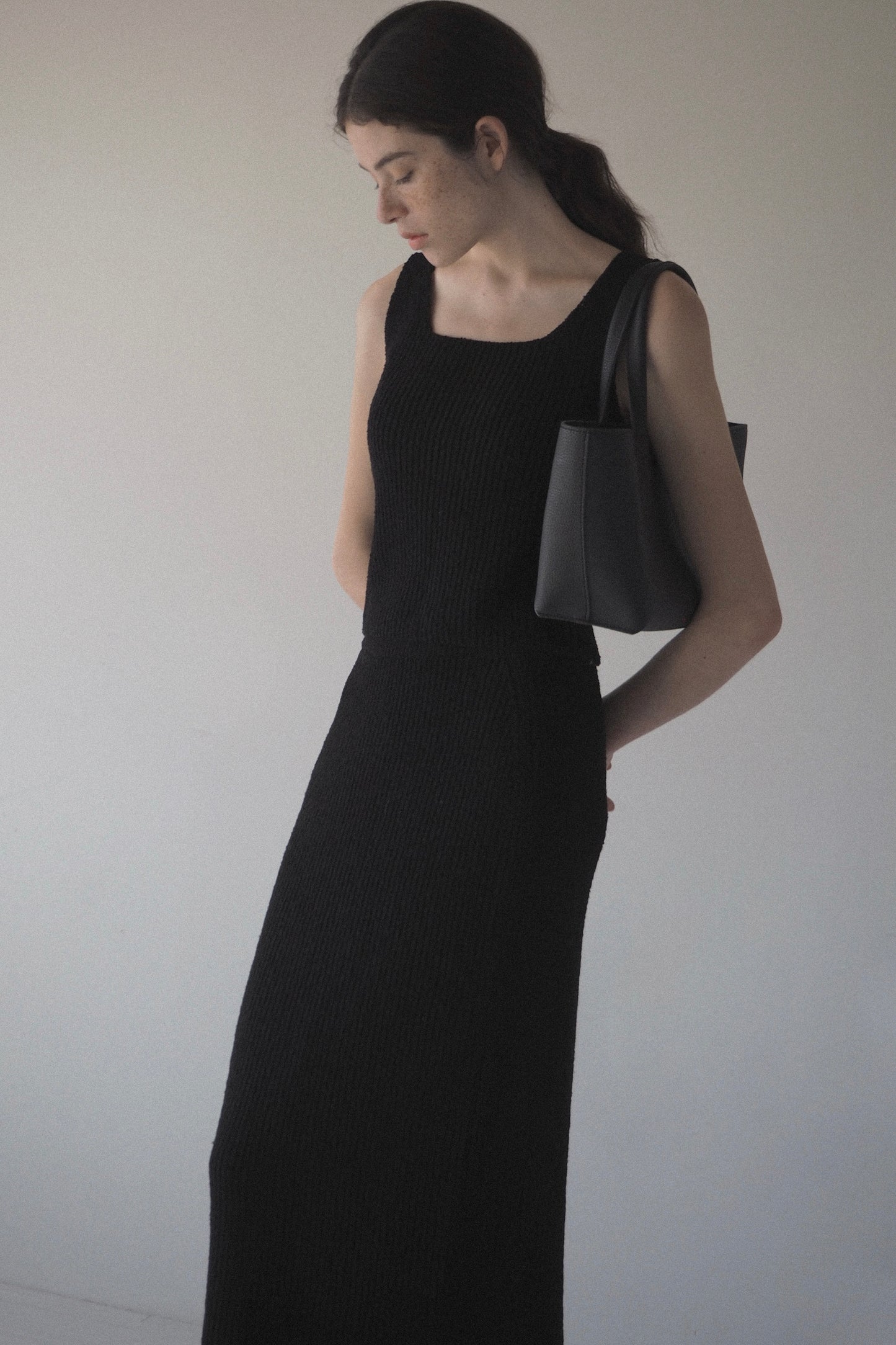 vegan leather oblong bag