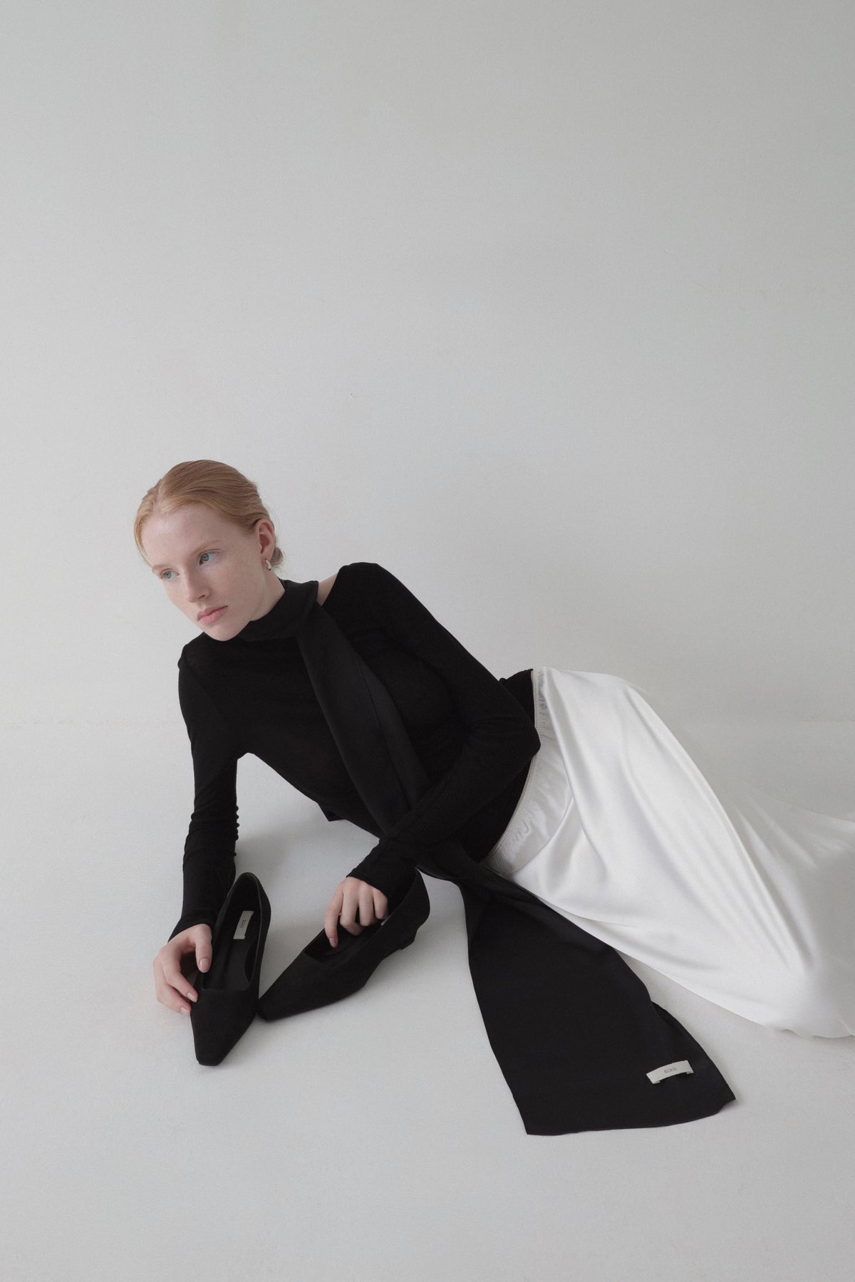 drapé satin scarf