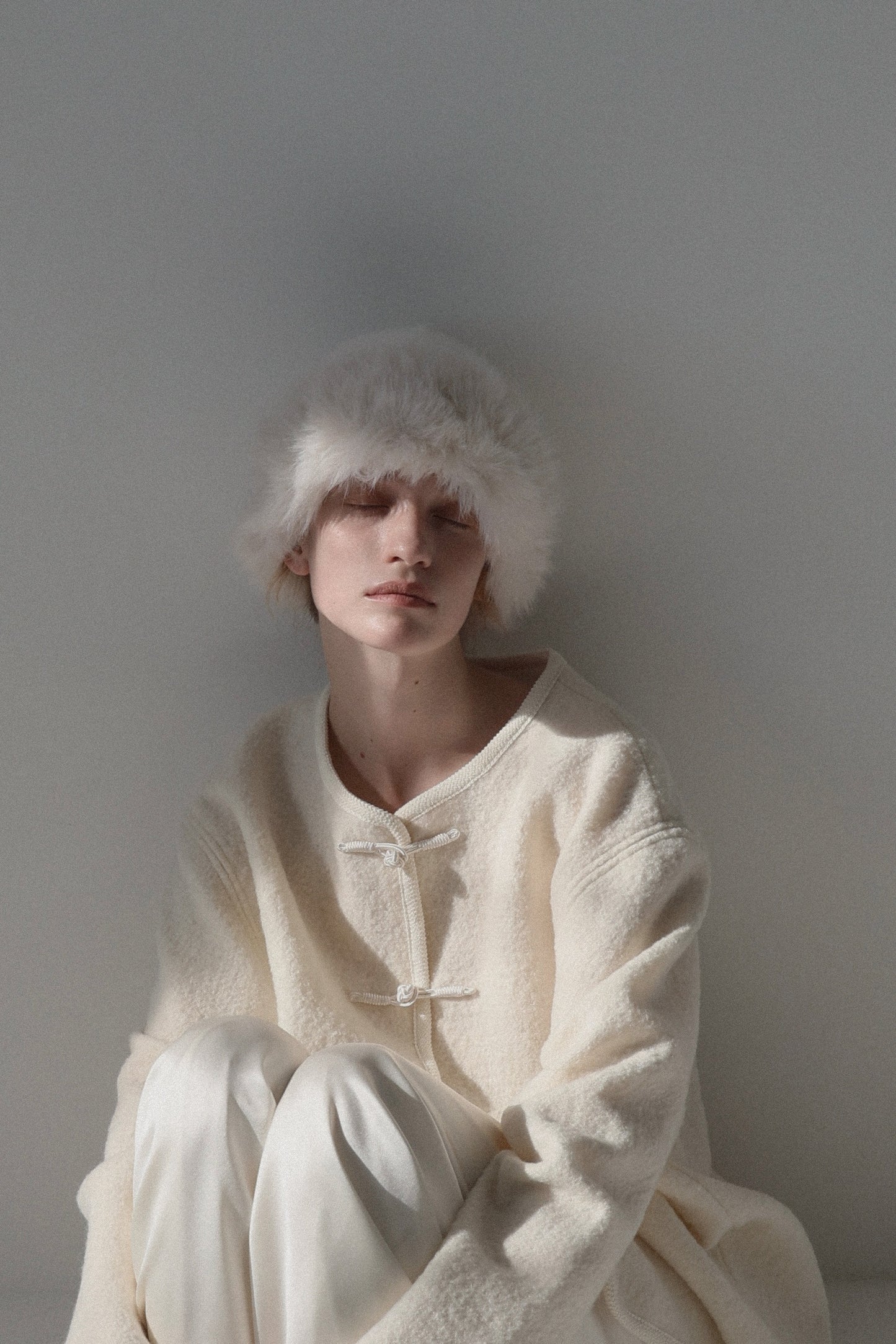 tie loop wool jacket