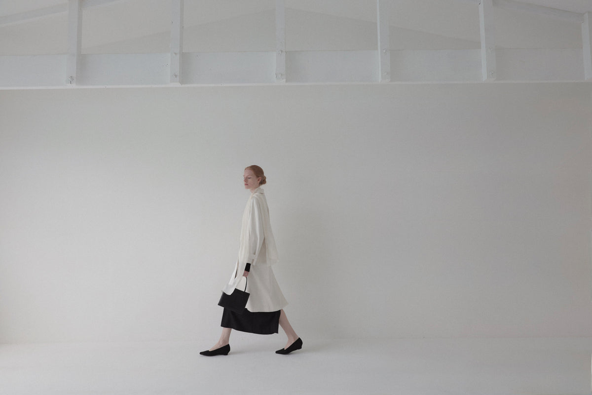 ivoire satin half coat