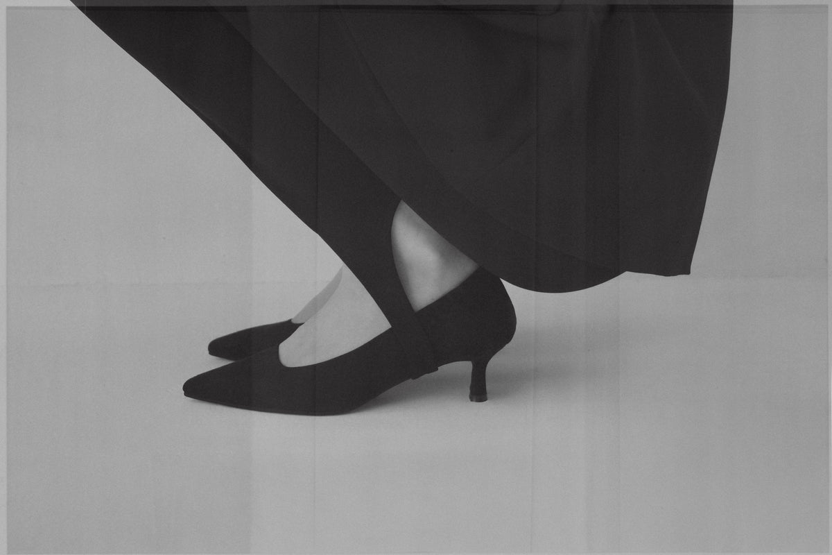 suède banding heel