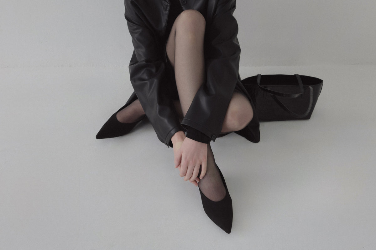 suède wedge mule