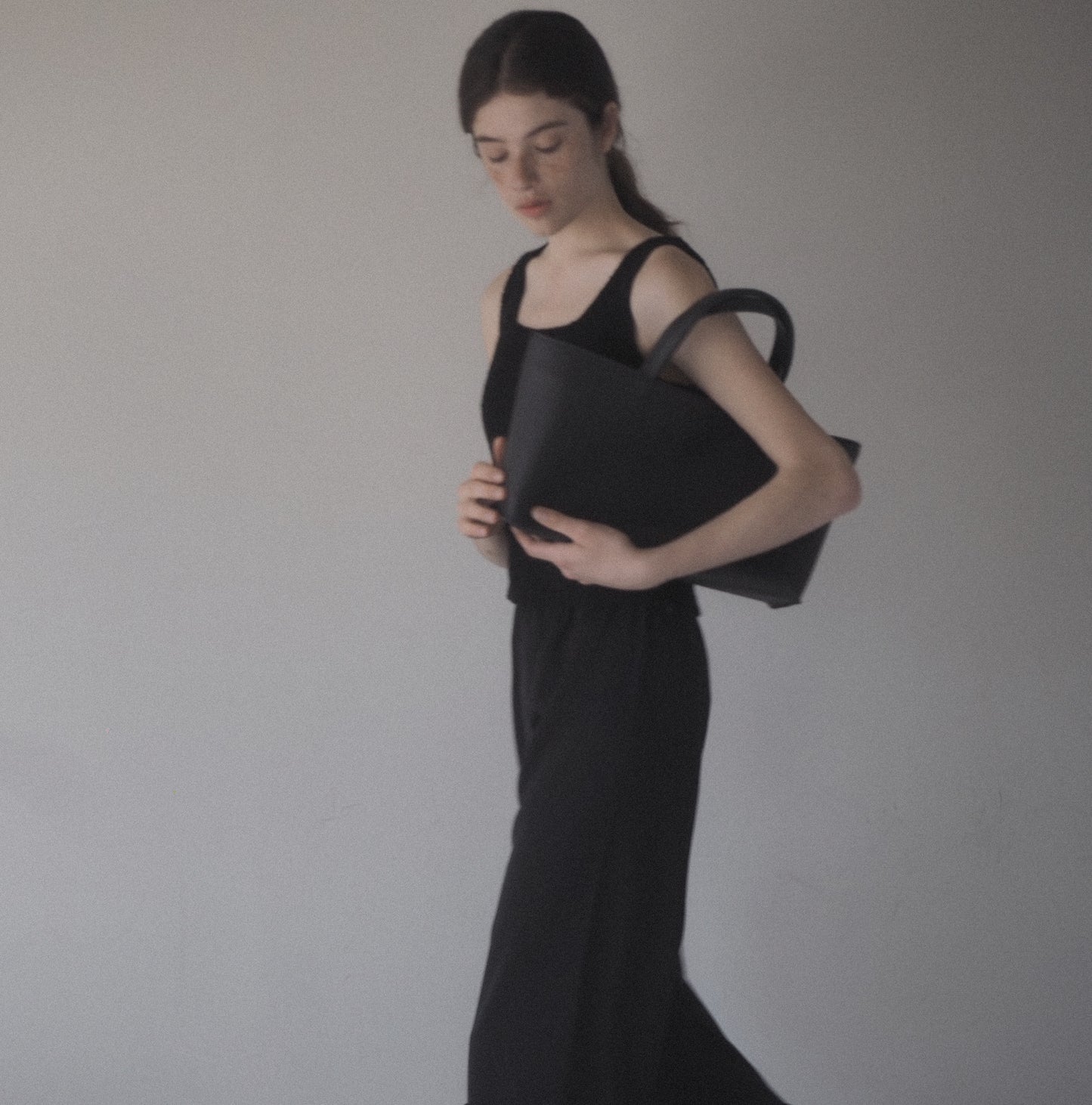 vegan leather oblong bag