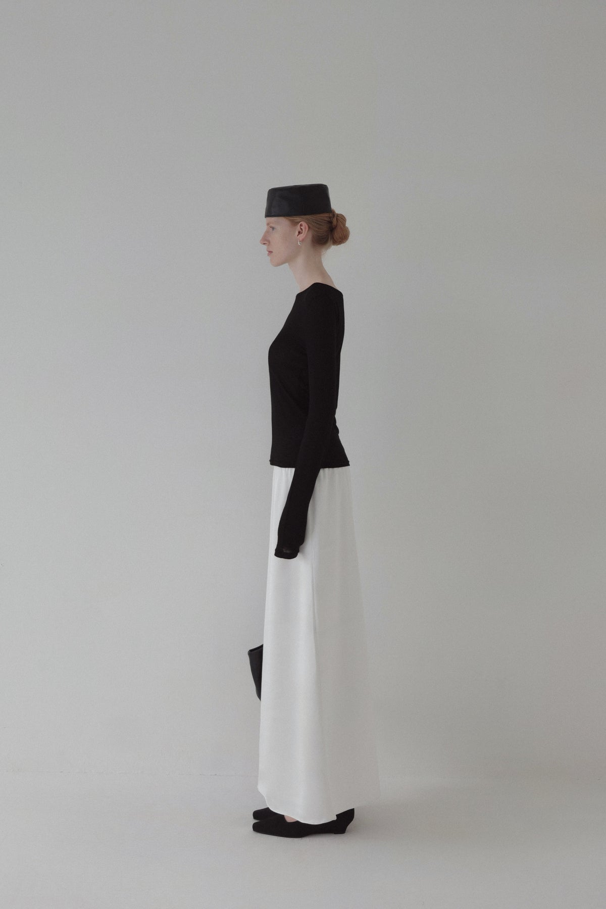 satin semi flare skirt