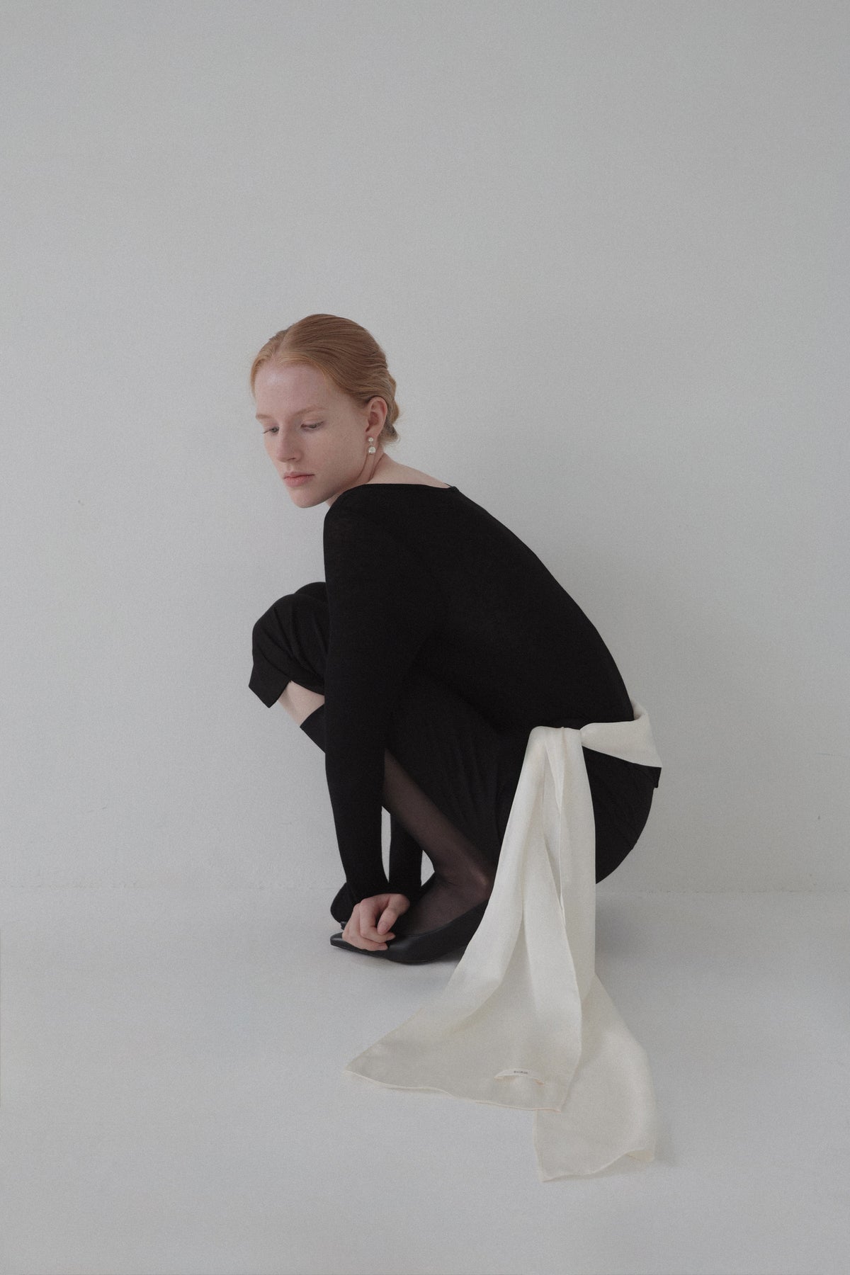 drapé satin scarf